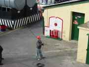 Right Ray, grab onto this will ya? Ray? Ray? where the hell is he ? - Joe dons the hard hat so as not to be missed!