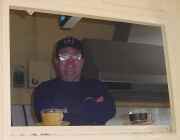 Bombardier Demanuele, one of our event caterers, in the Squadron's galley awaiting tea/coffee orders.