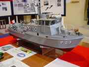 Handcrafted and loaned for dispaly by retired Staff Sergeant Joe Nappa, our event venue centrepiece, a model of Swift patrol boat, P-23.