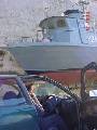 9H1-EI mobile from Haywharf, Floriana below a slipped Swift class PCF on the quayside.